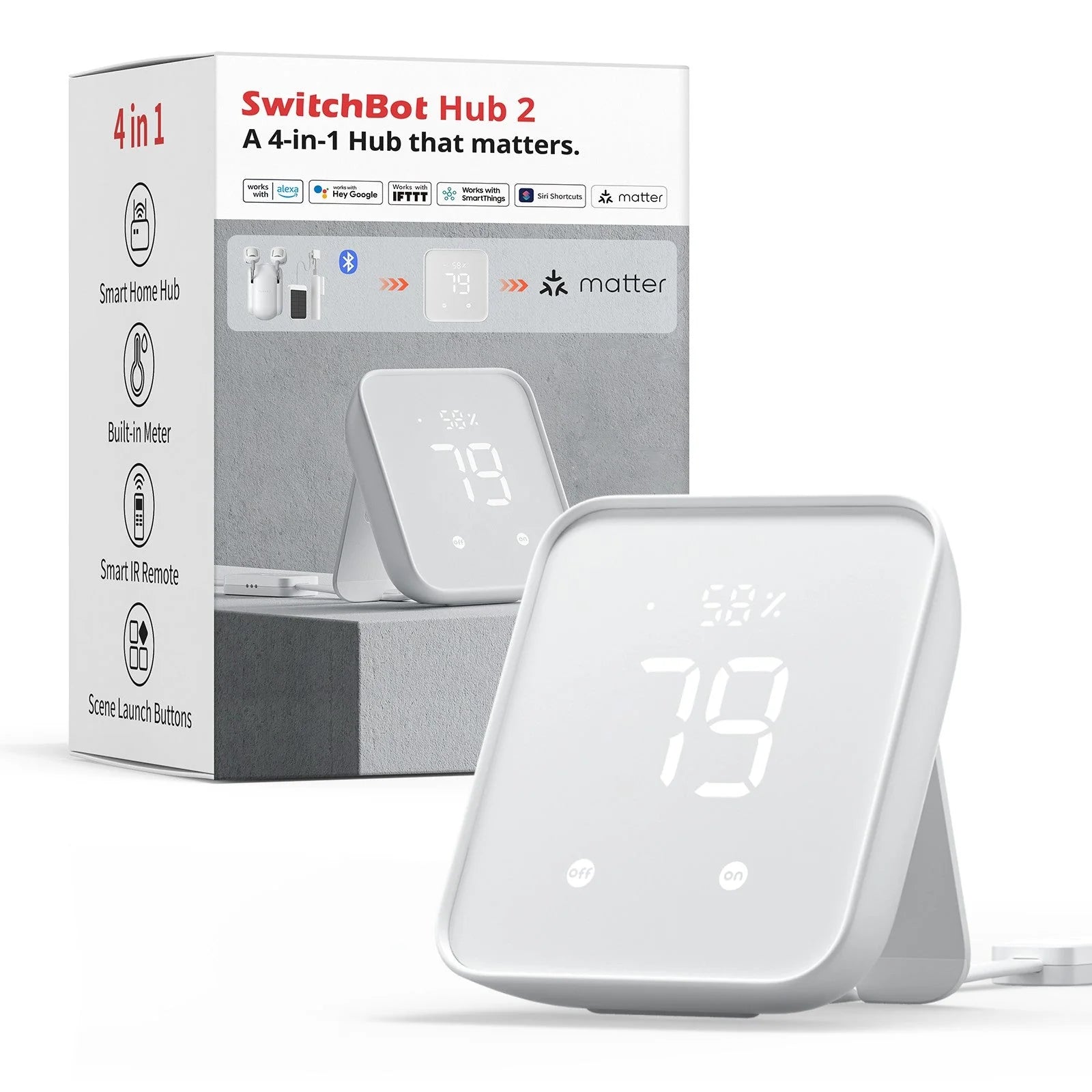 Buy this SwitchBot Hub 2 to add any Matter Enabled SwitchBot devices to Apple HomeKit